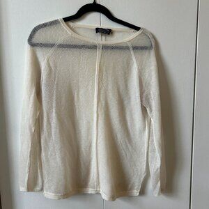 Magaschoni White SUPER Soft Netted Long Sleeve Size M